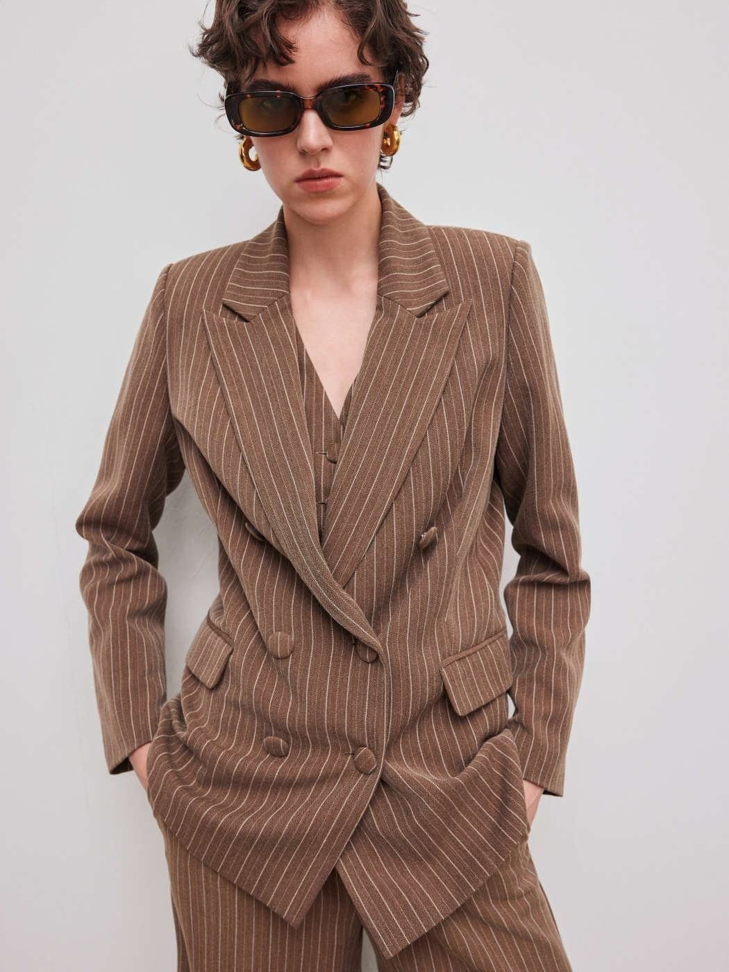 Double-Breasted Slim Fit Blazer